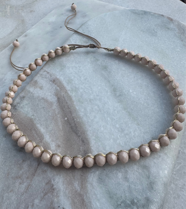 Coral peach crystal necklace