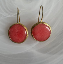 Semi Precious round drop earrings
