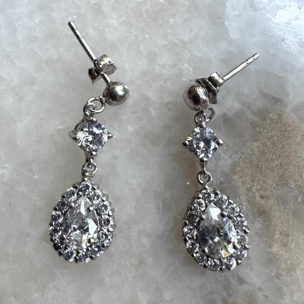 Sparkly deco stud drop Earrings