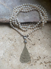 Long Double Knotted Fresh Water Pearl Necklace