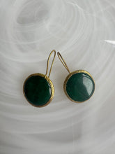 Semi Precious round drop earrings