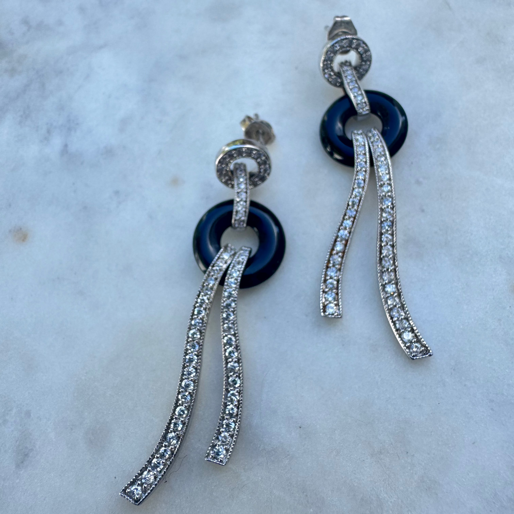 Art deco onyx earrings