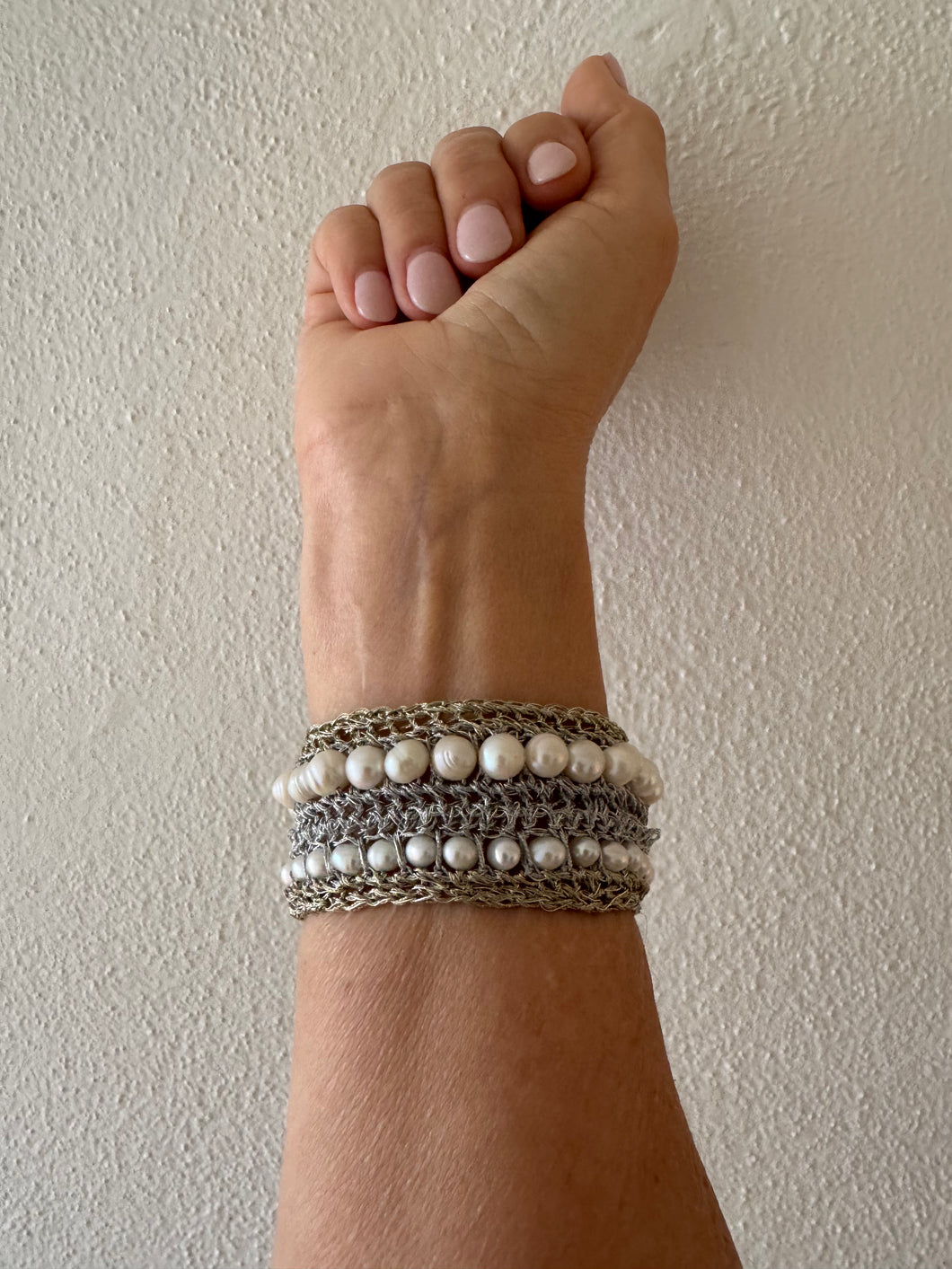 Double row crochet cuff bracelet