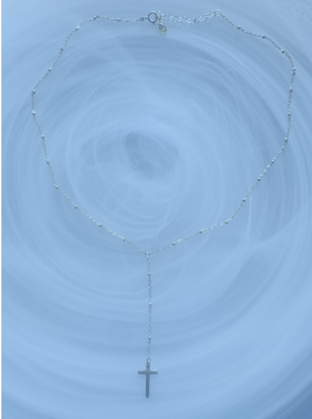 The fine ball necklace with hanging cross