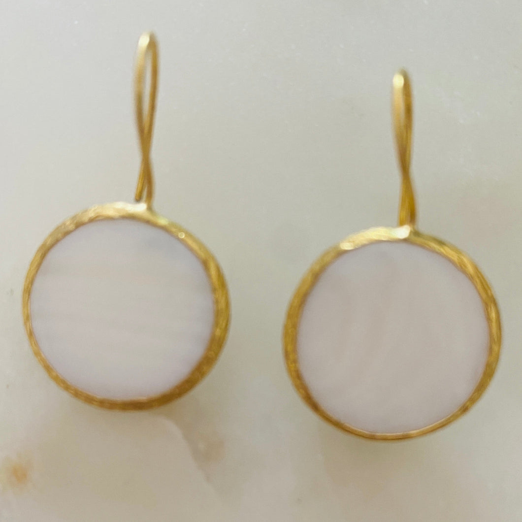 Semi Precious round drop earrings
