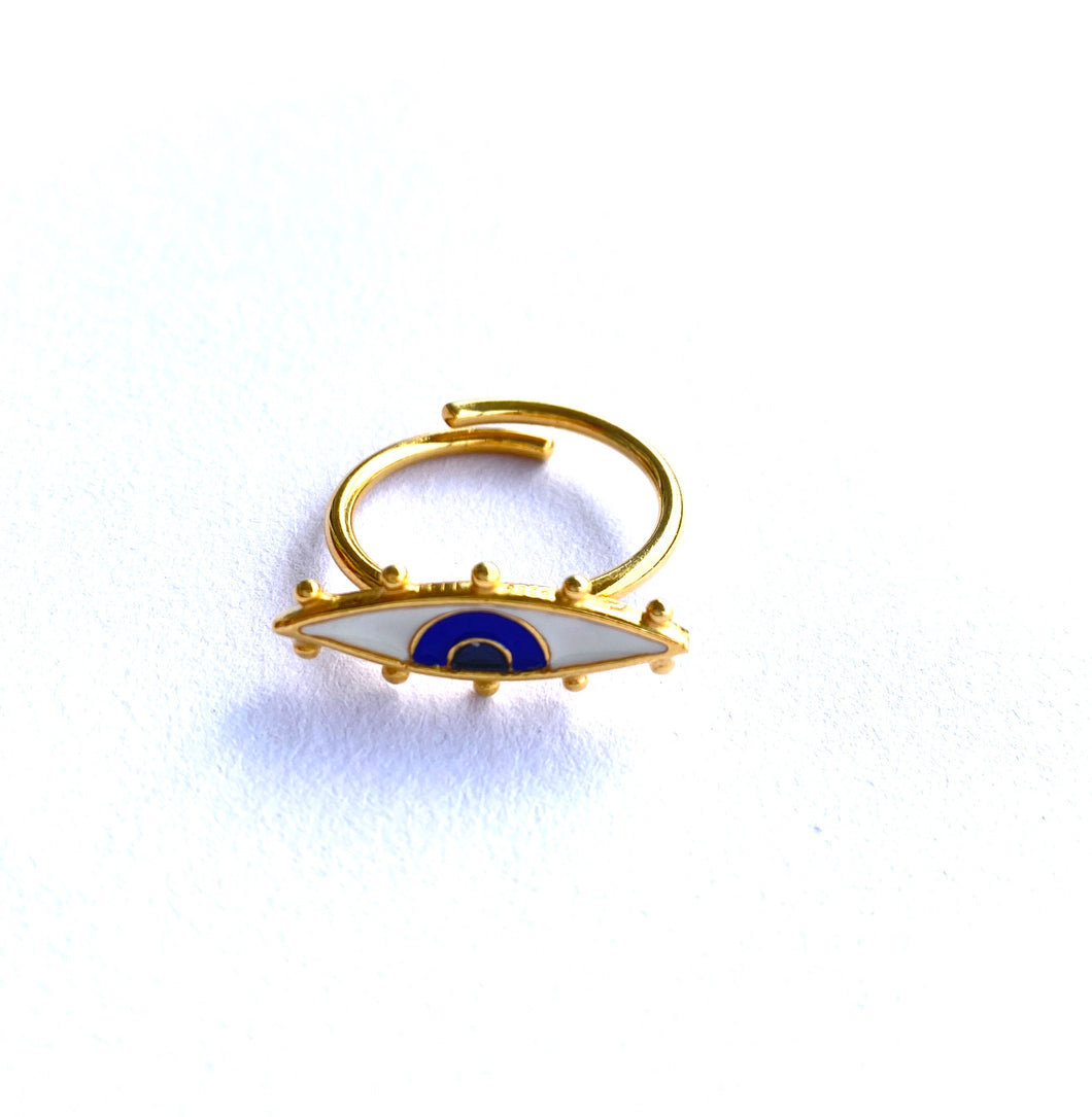 Aristea enamel eye ring