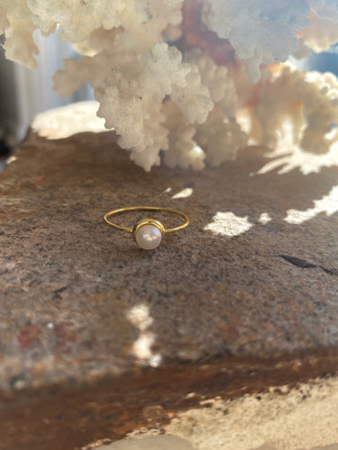 Dainty pearl ring