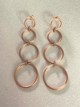 4 Brushed Silver Linked Hoops earrings