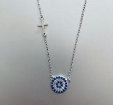 Aphrodite lucky eye, mati necklace (yellow and Rose gold vermeil and silver)