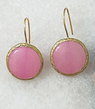 Semi Precious round drop earrings