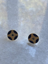 Gold and black Byzantine Star earrings