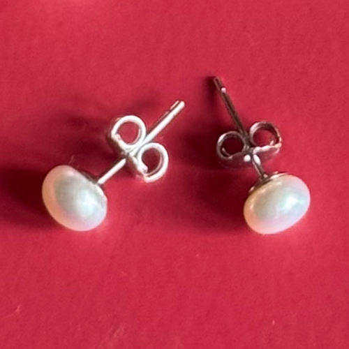 Pearl stud earrings