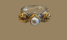 Byzantine filigree and pearl ring