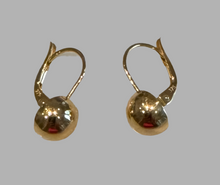 9k gold French hook ball earrings