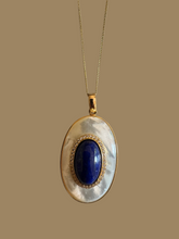 The lapis lazuli with mother of pearl necklace