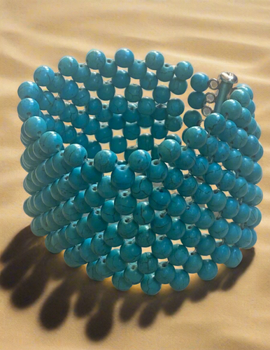 Semi precious bead cuff/bracelet