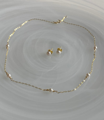 14k Gold Akoya Pearl Necklace