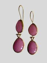 Rose quartz diplá earrings