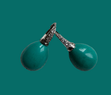 Chrysocolla vintage egg earrings