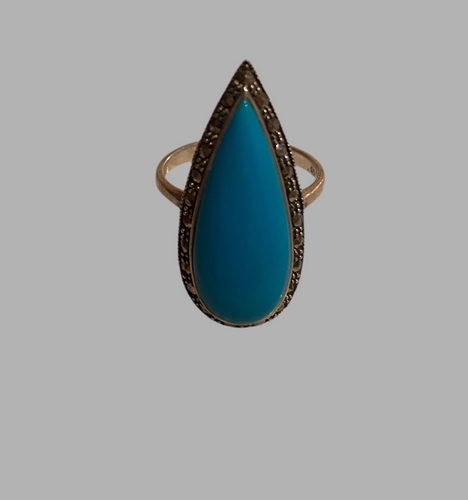 Marcasite turquoise ring