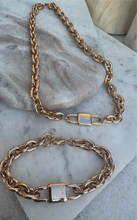 Paperclip rose link necklace