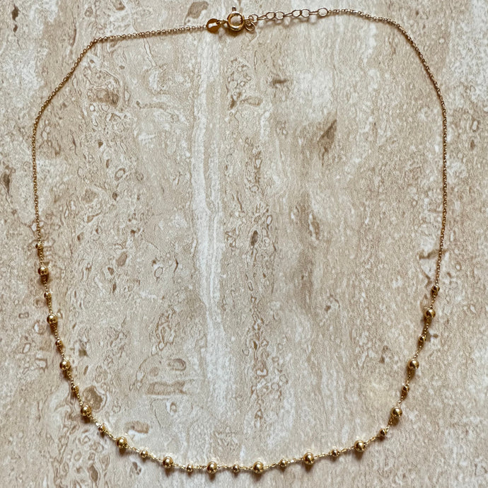 The 14k solid gold ball chain necklace