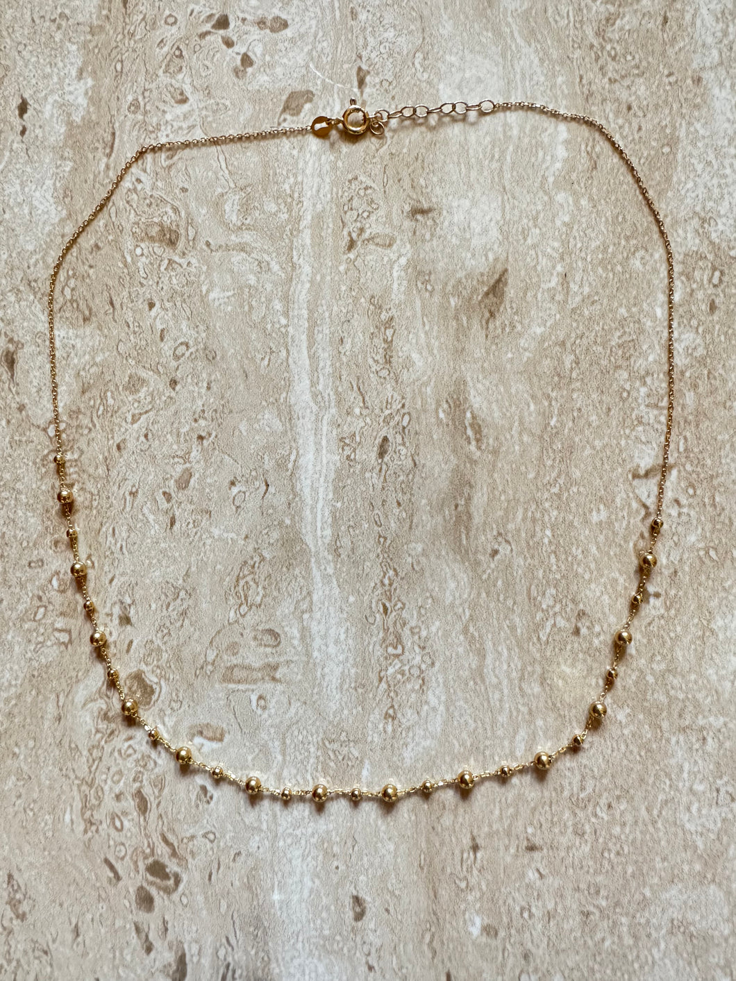 The 14k solid gold ball chain necklace