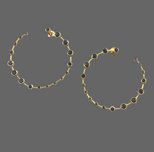 Golden hoop stud earrings