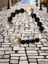 Onyx heart bracelet