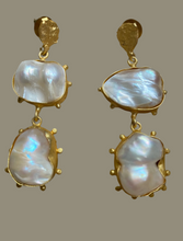 Irregular Keshi pearl earrings