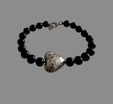 Onyx heart bracelet