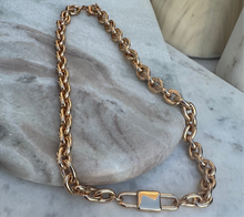 Paperclip rose link necklace
