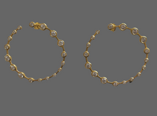 Golden hoop stud earrings