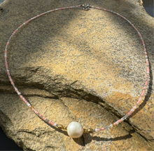 Fresh water pearl and crystal beads necklace