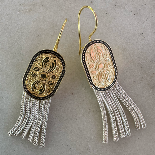 Floral Byzantine trail earrings