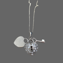 Heart lock and key necklace