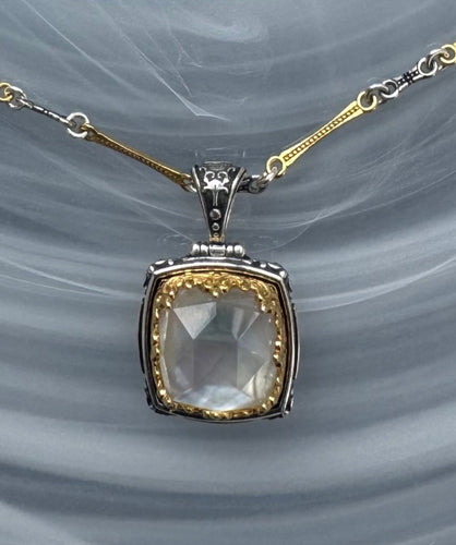 Big bold Mother of pearl Byzantine tube necklace