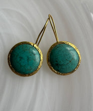 Semi Precious round drop earrings
