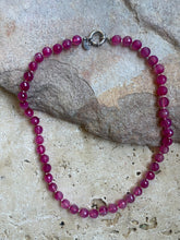 Fuchsia pink quartz necklace