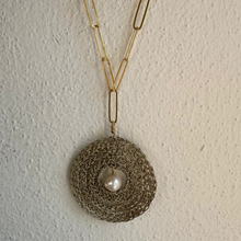 Jenny crocheted bespoke circle with fresh water pearl