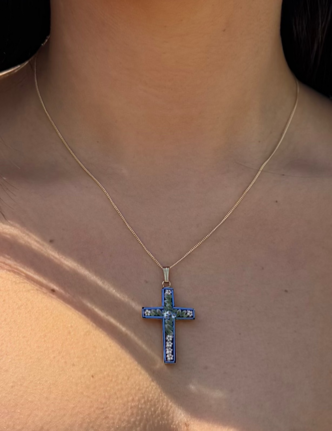 Millefiori cross necklace