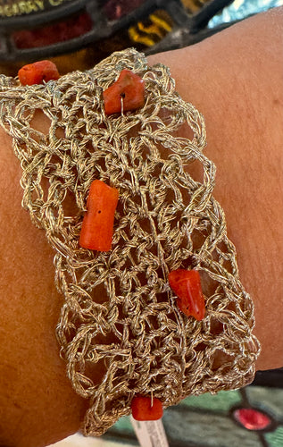 The coral crochet bespoke cuff