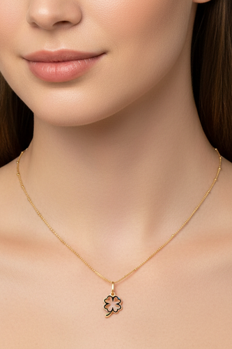 9k gold clover necklace
