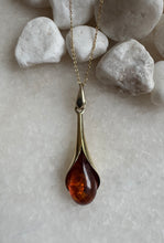 Amber tulip necklace