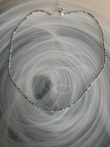 Tiny apatite and sterling silver choker necklace