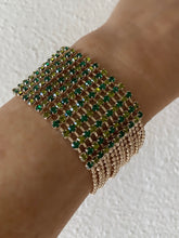 Green crystal bracelet cuff
