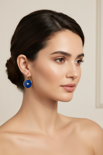 Olivia gold and blue earrings