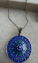 The blue and turquoise enamel necklace