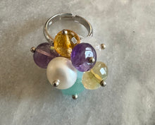 Semi precious cluster ring