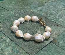 Baroque fresh water Pearl bracelet with Bolt Clasp